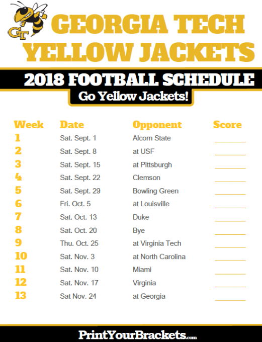 Georgia Tech Yellow Jackets vs. Virginia Cavaliers at Bobby Dodd Stadium