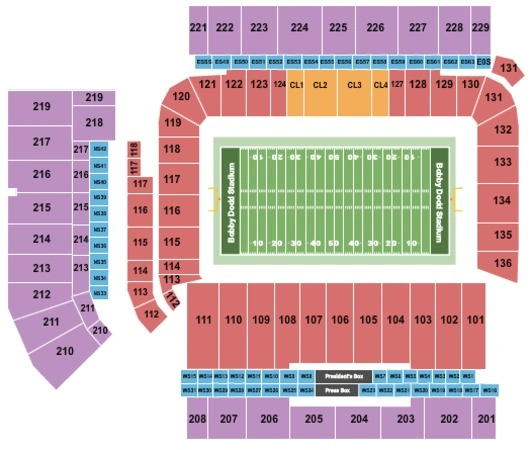bobby dodd stadium seating chart