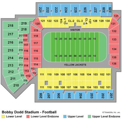 Bobby Dodd Stadium Interactive Seating Chart